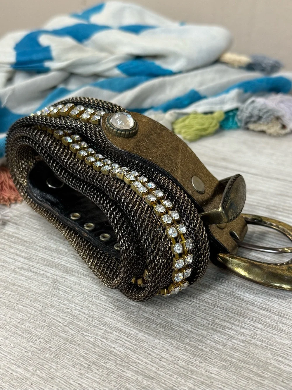 Vintage Sand Castle Rhinestone Women’s Fashion Belt